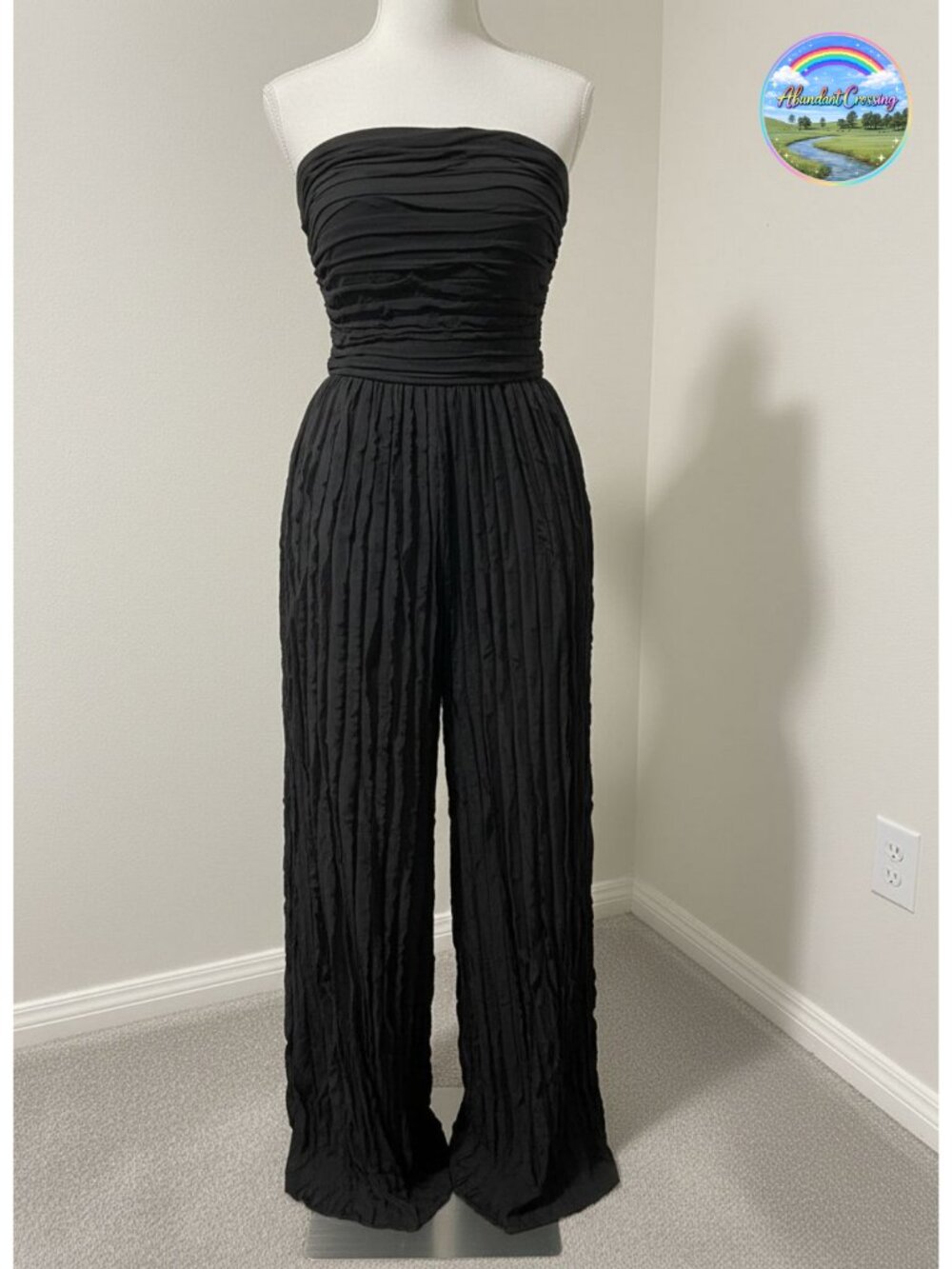 Women Strapless Backless Wide Leg Jumpsuit Sleeveless One Piece